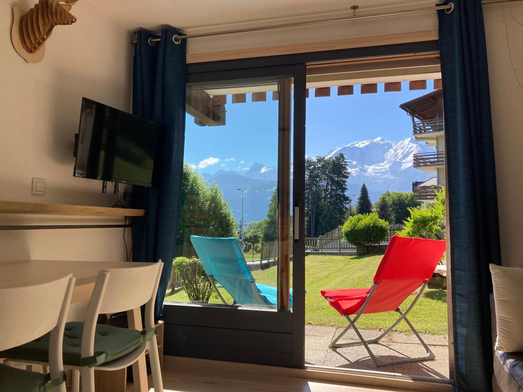 La Marmotte: Vue Mont Blanc, Terrasse, Parking Lejlighed Combloux Eksteriør billede