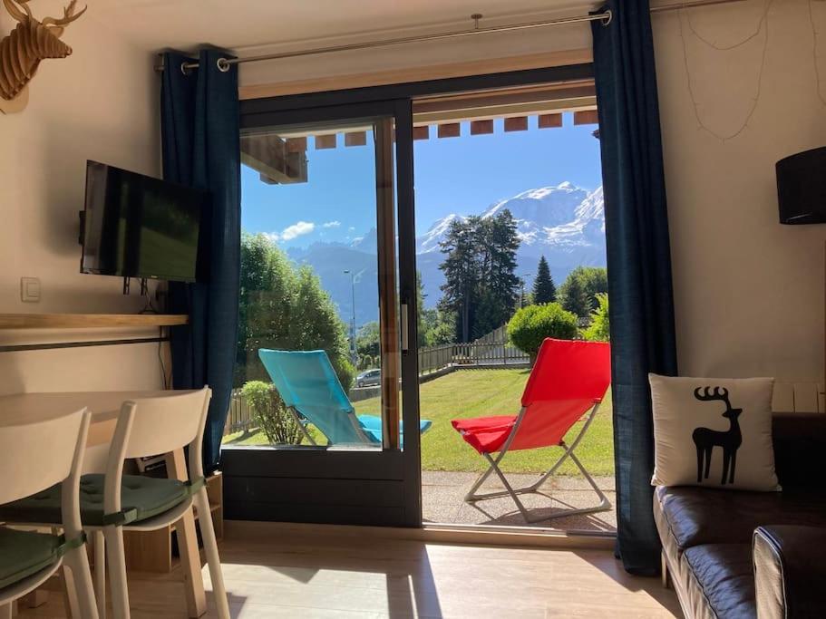 La Marmotte: Vue Mont Blanc, Terrasse, Parking Lejlighed Combloux Eksteriør billede