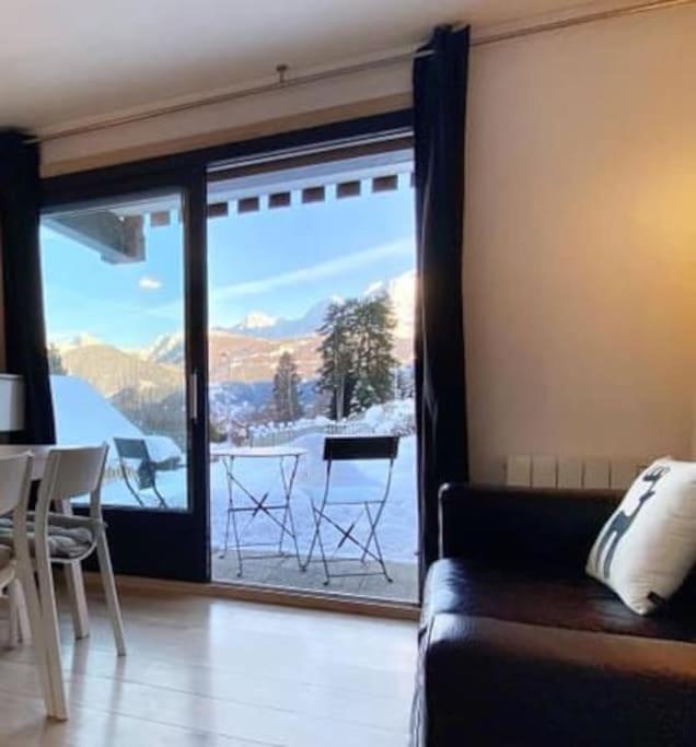 La Marmotte: Vue Mont Blanc, Terrasse, Parking Lejlighed Combloux Eksteriør billede