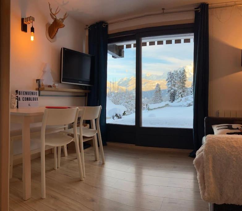La Marmotte: Vue Mont Blanc, Terrasse, Parking Lejlighed Combloux Eksteriør billede