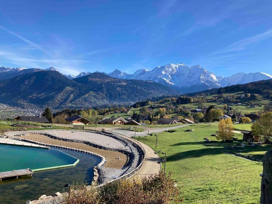 La Marmotte: Vue Mont Blanc, Terrasse, Parking Lejlighed Combloux Eksteriør billede
